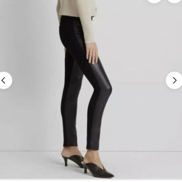 Club Monaco | Black Coated Front Leggings Size 8 - Picture 1 of 7